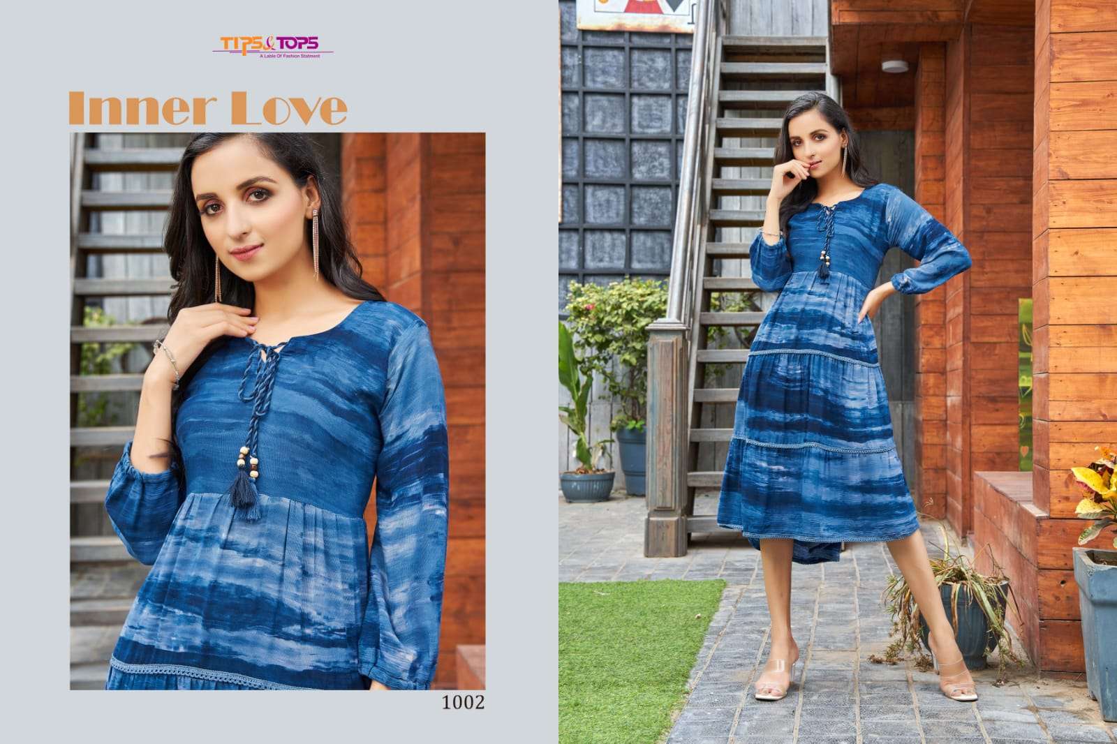 Tips & Tops-Colors-Heavy-Rayon-Wrinkle-Tie-Dye-Fancy-Western-Dress-Kurti-1002